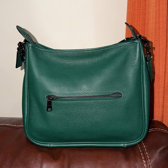 ‼️ Coach Cary Soft Pebble Green Leather Shoulder Bag - Picture 4 of 12
